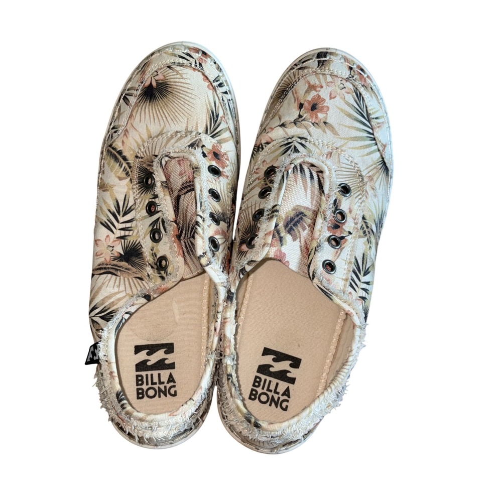 Billabong Cruiser Floral Print Canvas Slip On Shoes Women's‎ Size 7.5